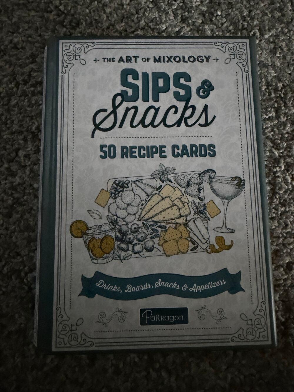 Sips and Snacks boxed recipe cards